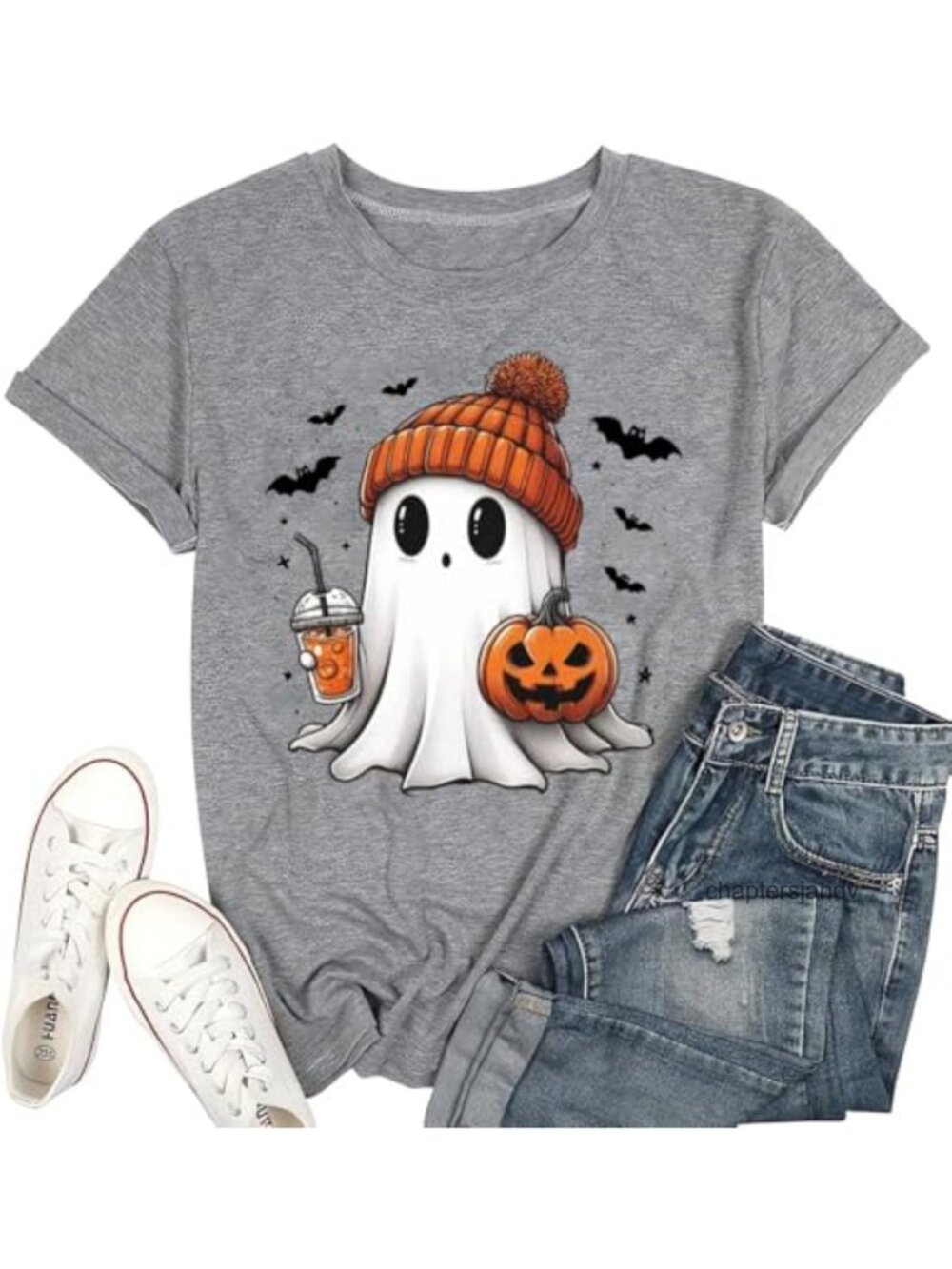 Halloween Pumpkin Graphic Tee Short Sleeve Crew Neck Women's Fall T-Shirt